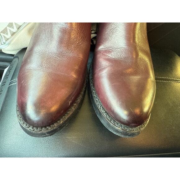 Frye Women Demi Ankle Boots in Wine Merlot Zippered Leather Size 7 - Picture 6 of 6